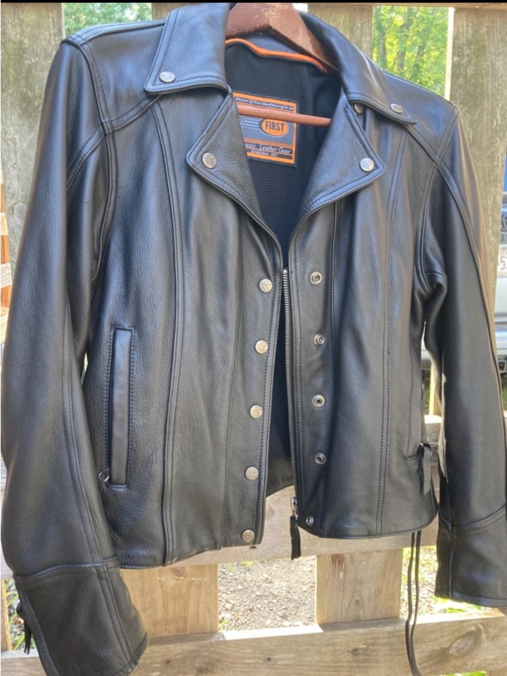 FIRST MFG Leather Black Women's Motorcycle Jacket